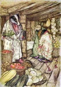 A3 print poster Wind in the Willows Arthur Rackham The Badgers winter stores - Picture 1 of 1