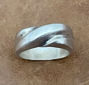 Anillo Vintage Pesado México Plata de Ley 925 Diseño Acanalado Grueso Banda Talla 8.75 - Imagen 1 de 12