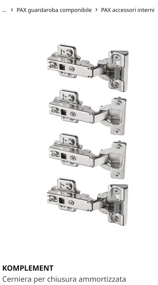 Cerniere ammortizzate IKEA PAX - Immagine 1 di 2