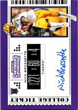 2019 Panini Contenders Draft Picks Collegiate Ticket Blue Foil Nick Brossette