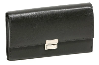 Kellnerbörse Taxifahrerbörse Trucker LEAS in Echt-Leder, Portemonnaie schwarz