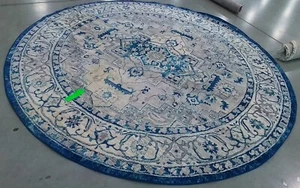 LIGHT GREY / BLUE 9' X 9' Round Spot on Rug, Reduced Price 1172760859 BNT851G-9R - Picture 1 of 3