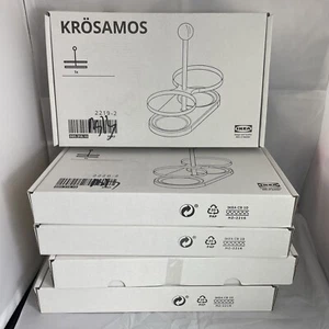5X IKEA KROSAMOS Walnut & Stainless Steel Jar & Bottle Holder - Picture 1 of 2