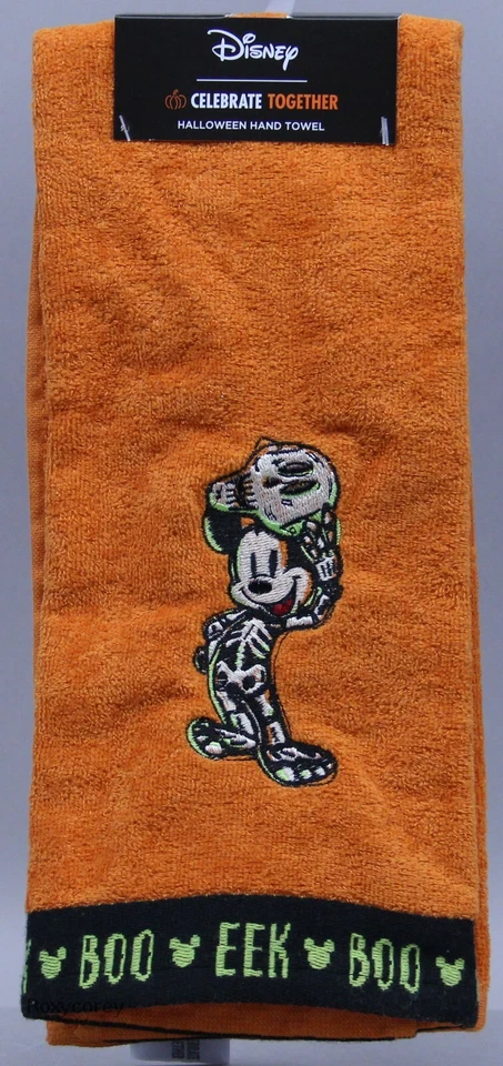Disney Halloween Mickey Mouse Orange Hand Towel 16x25 in