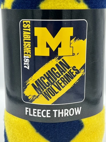 Officially Licensed Michigan Wolverines Painted Fleece Throw Blanket 50x60 Inch Cover