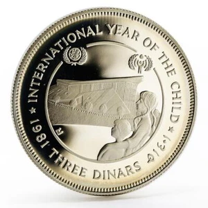 Jordan 3 dinars International Year of the Child proof silver coin 1981 - Picture 1 of 6