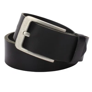 Gürtel Leder Schwarz 4cm breit Herren Damen Ledergürtel 100% Leder Kürzbar NEU - Bild 1 von 4