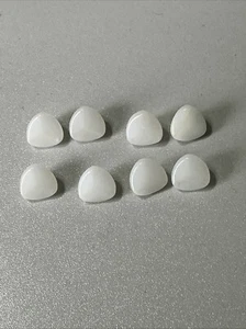 (8) Vintage White Milk Glass Shank 3/8” Triangle Buttons  X5 - Picture 1 of 4