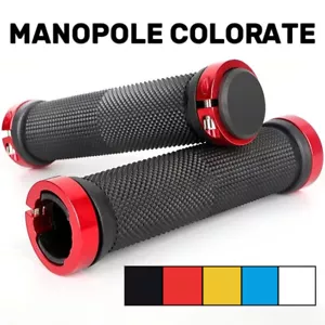 Bici Bicicletta MTB Manopole Manubrio Gomma Antiscivolo Alluminio Lega Colorate - Foto 1 di 13