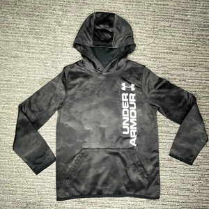 Under Armour Size M Boys Kids Hoodie Pullover Long Sleeve Camouflage Black - Picture 1 of 9