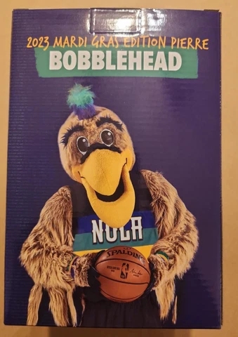 NEW ORLEANS PELICANS PIERRE THE PELICAN MARDI GRAS BOBBLEHEAD SGA GIVEAWAY NEW Cover