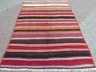 Turkish Wool Kilim Rug, Area Rugs, 5X7 Rug Handmade Carpet Floor Bohorug 59"X82"