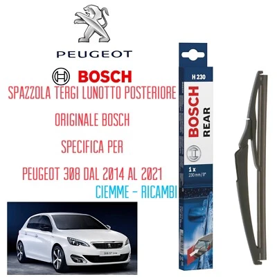 SPAZZOLA TERGILUNOTTO POSTERIORE BOSCH PEUGEOT 308 2013 2021 SPECIFICA ORIGINALE - Immagine 1 di 4