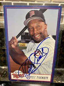 Kirby Puckett Signed - Autograph Signed 2000 Twins PostCard JSA MLB HOF - Picture 1 of 2