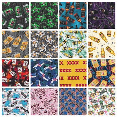 FABRIC~BEER & SPIRITS~FABRIC FAT QUARTER~WOVEN COTTON (20+ DESIGNS) - image 1 of 4