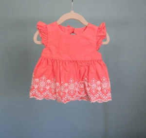 Size: 12-18 mo. DRESSED UP by GYMBOREE Coral Pink Dress Eyelet Detail Baby Girl - Picture 1 of 12