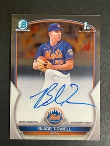 Autógrafo Blade Tidwell 2023 1st Bowman cromado automático CPA-BT Prospect - Imagen 1 de 2