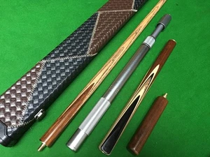 Handgefertigtes 3/4 Jointed Ash Snooker Queue Full Set mit Koffer und Verlängerungen - Bild 1 von 3