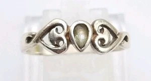 Anillo Topacio Plata Diseño Celta Esterlina Talla S 1/2 Hecho a Mano Anillo Vintage 925 - Imagen 1 de 8