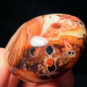 TOP 63G Natural Polished Silk Banded Lace Agate Crystal Stone Madagascar L6987 - Picture 1 of 10