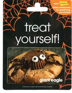 Giant Eagle Candy Spider Treat Yourself Gift Card W/ Backer No$Value Collectible - Picture 1 of 1