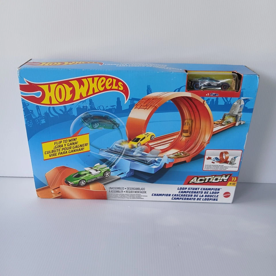 Hot Wheels Loop Stunt Champion Track Set with Dual-Track Loop, Dual Launch,... - Image 1 of 3