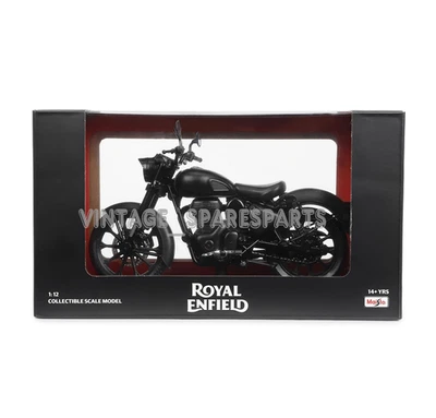 Royal Enfield Classic 350 Minitaure Stealth preto modelo escala 1:12 - Imagem 1 de 3