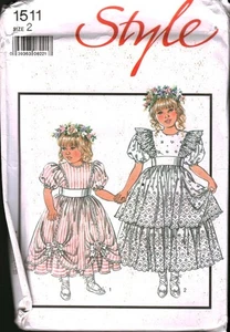 1511 Vintage UNCUT Style Sewing Pattern Girls 1990s Bridesmaids Party Dress FF 2 - Picture 1 of 2