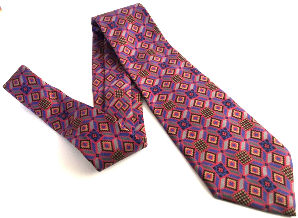 ETRO Men's 100% Silk Necktie Geometric Multi Colored - Image 1 of 4