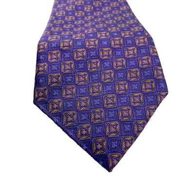 Corbata de Seda David Donahue Para Hombre Formal Geométrica Tejida Hecha a Mano Italia EE. UU. Foto 1 de 4