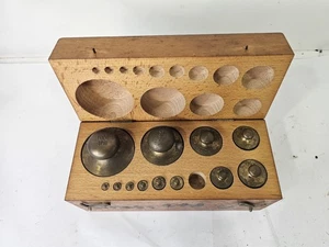 Vintage August Sauter Brass Weights 13pc set 1-1000grams - Picture 1 of 6