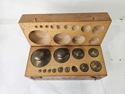 Vintage August Sauter Brass Weights 13pc set 1-1000grams - Image 1 of 4