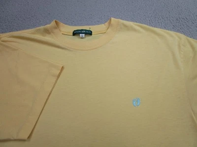 Hang Ten Shirt Mens Large VINTAGE single stitch Yellow Embroidered Footprints - Image 1 of 4