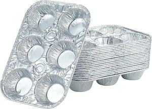 (10Pack Muffin Pan 6-Cup Cupcake Aluminum Pans Favorite Muffin Tin Size for Baki - Picture 1 of 6
