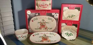Lenox Holiday American By Design Set of 4, Serving Dish, Cup & 2 Merry bowls - Picture 1 of 5