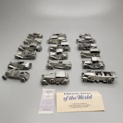 BRAND NEW Lot 18 Danbury Mint Pewter Cars Original Packaging & certificates RARE - Image 1 of 4