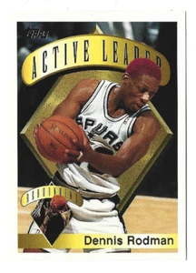 DENNIS RODMAN 1995-96 Topps Basketball Rebounding Leader # 2 Spurs NM - MT - Picture 1 of 2
