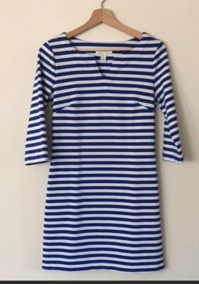 Sexy Vestido Adelgazante Tejido a Rayas Azul y Blanco Mangas 3/4 Túnica Divertido Náutico Nuevo con Etiquetas Foto 1 de 4