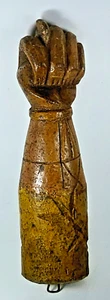 ANCIENNE GRANDE MANU FICA MANO FIGA en BOIS SCULPTÉ AMULETTE MAIN ITALIE XVIIIè - Picture 1 of 14