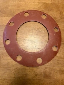 4" FULL FACE FLANGE GASKET 150 Lbs. 1/8" THICK RED RUBBER ( LOT OF 10 ) NEW - Picture 1 of 1