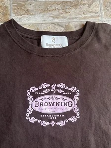 Browning Est. 1878 Women's For Her Medium Brown Pink T-Shirt - Picture 1 of 4