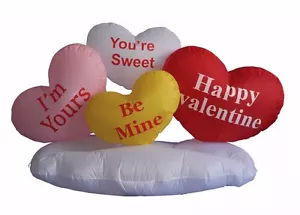 Valentine Day Inflatable Hearts on Cloud Air Blown Yard Lawn Outdoor Decoration - Picture 1 of 4