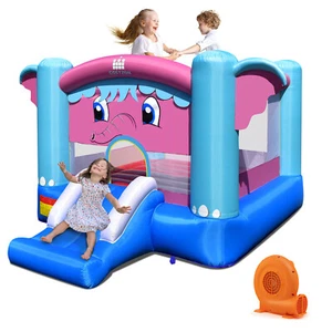 3-in-1 Elephant Theme Inflatable Castle Inflatable Bounce House with 550W Blower - Picture 1 of 8