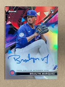 2021 Topps Finest BRAILYN MARQUEZ #FA-BM Refractor AUTO RC Chicago Cubs - Picture 1 of 2