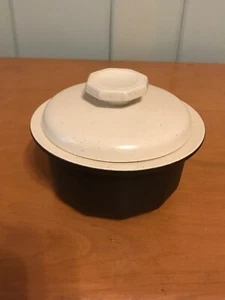 Mikasa Dark Brown Indian Round Covered Butter Bowl with Lid 5 1/4" - Picture 1 of 7