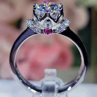 1,00 CT ANELLO SOLITARIO IN BIANCO 18 KT TIT 750 BRILLANTE - Imagen 1 de 4