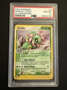 PSA 10 CRADALY 3 HOLO EX SANDSTORM POKEMON - Picture 1 of 2