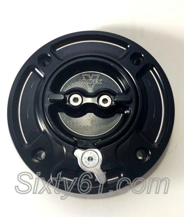 Suzuki GSXR 600 Gas Cap Vortex 1996-2000 2001 2002 2003 Black Fuel Tank Keyless - Image 1 of 1