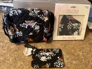 Vera Bradley Medium Cosmetic Bag, Mask Zip ID Merry Mischief, Forest Animals NWT - Picture 1 of 8