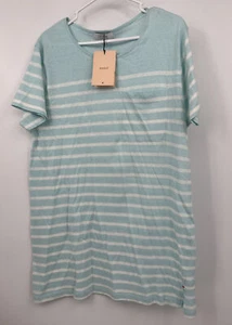 La Ligne Green White Striped T-Shirt Dress Oversized Loose Fit M - Picture 1 of 4